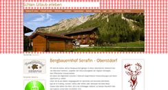 Desktop Screenshot of bergbauernhof-serafin.de