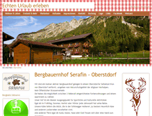 Tablet Screenshot of bergbauernhof-serafin.de